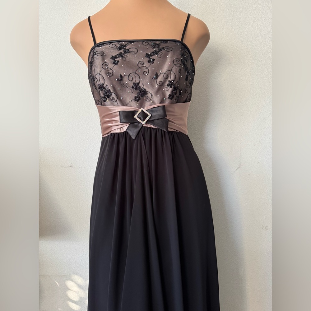 JESSICA Mc CLINTOCK Elegant Black Long Evening Dress Size 7
